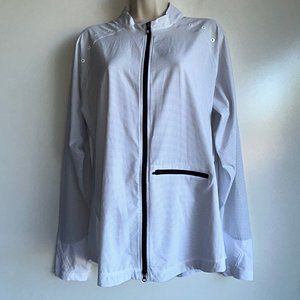 FootJoy FJ Women's White Long Sleeve Full Zip Lightweight Golf Jacket Size Large